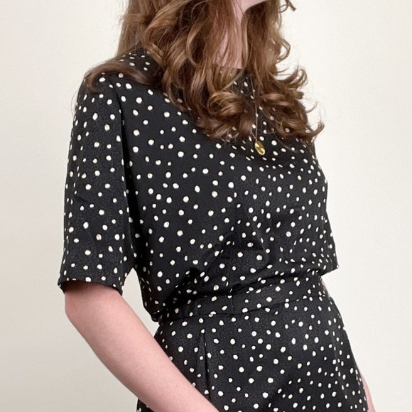 Vintage Handmade Coord Matching Midi Pencil Skirt Set & Blouse Top Coordinating - Picture 4 of 5